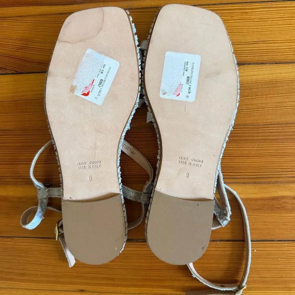 Donald Pliner NWOB Emilia Snake Print Strappy Sandals in Sky Size 8